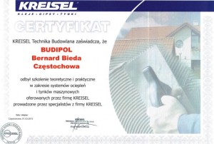 Certyfikat szkolenia firmy Kreisel
