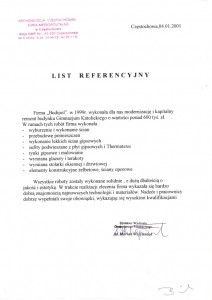 Referencje - Archidiecezja Częstochowska