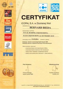 Certyfikat od firmy Icopal